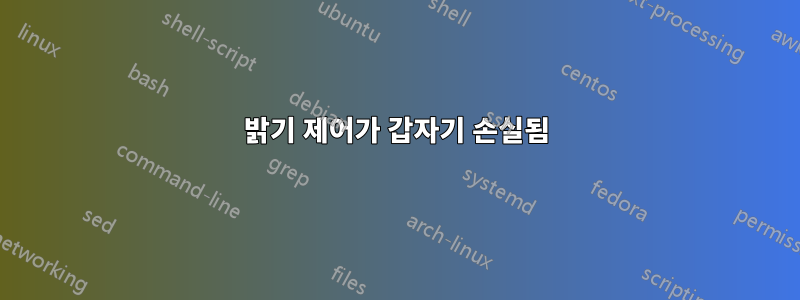 밝기 제어가 갑자기 손실됨