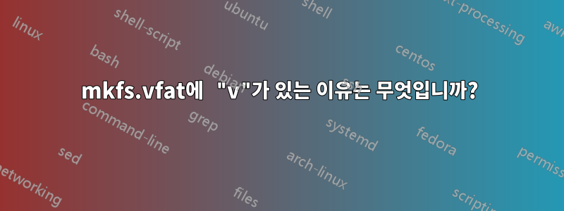 mkfs.vfat에 "v"가 있는 이유는 무엇입니까?