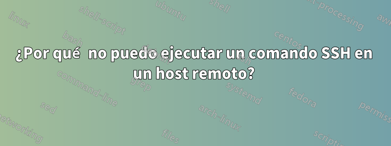 ¿Por qué no puedo ejecutar un comando SSH en un host remoto?