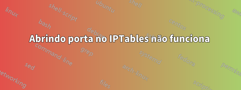 Abrindo porta no IPTables não funciona