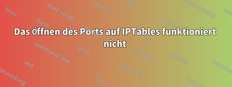 Das Öffnen des Ports auf IPTables funktioniert nicht