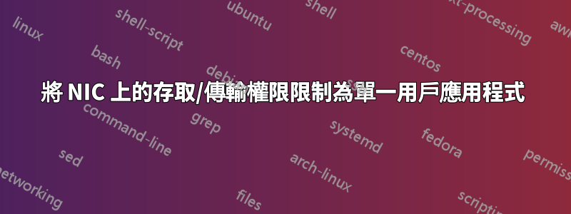 將 NIC 上的存取/傳輸權限限制為單一用戶應用程式