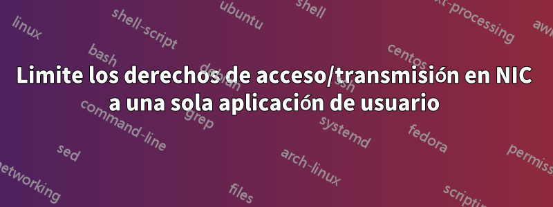 Limite los derechos de acceso/transmisión en NIC a una sola aplicación de usuario