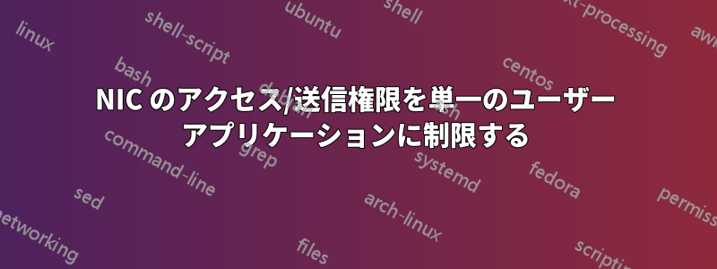 NIC のアクセス/送信権限を単一のユーザー アプリケーションに制限する