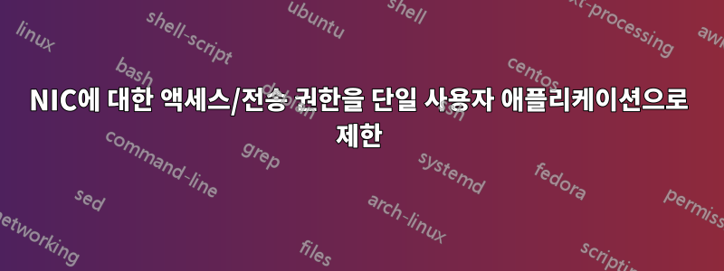 NIC에 대한 액세스/전송 권한을 단일 사용자 애플리케이션으로 제한