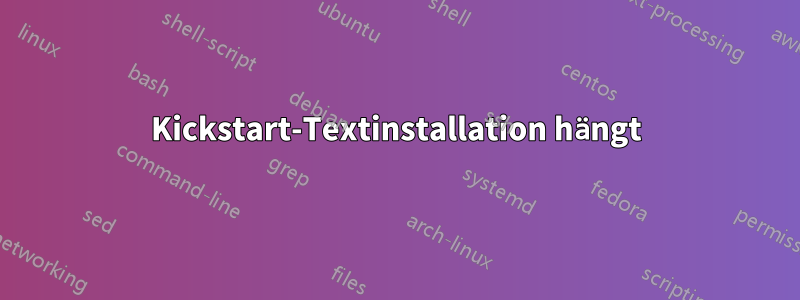 Kickstart-Textinstallation hängt