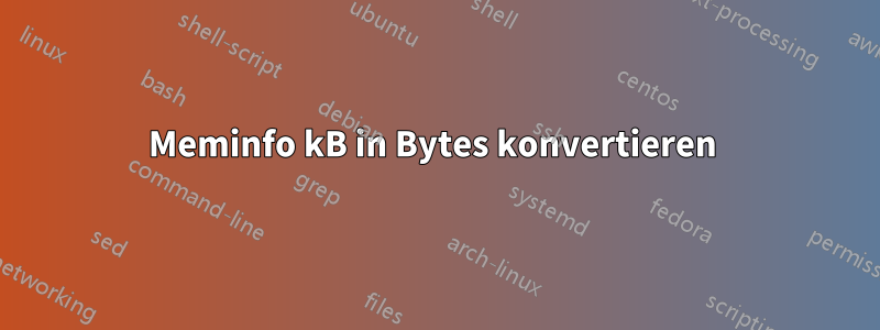 Meminfo kB in Bytes konvertieren 