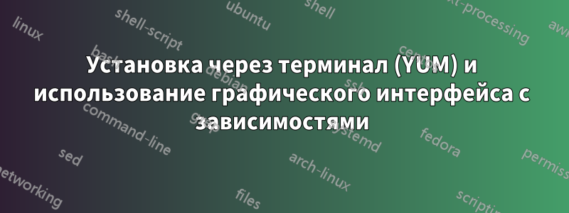 Установка через терминал (YUM) и использование графического интерфейса с зависимостями