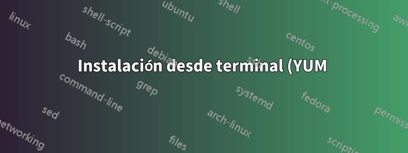 Instalación desde terminal (YUM) versus uso de GUI con dependencias