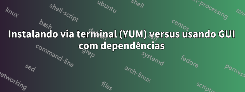 Instalando via terminal (YUM) versus usando GUI com dependências