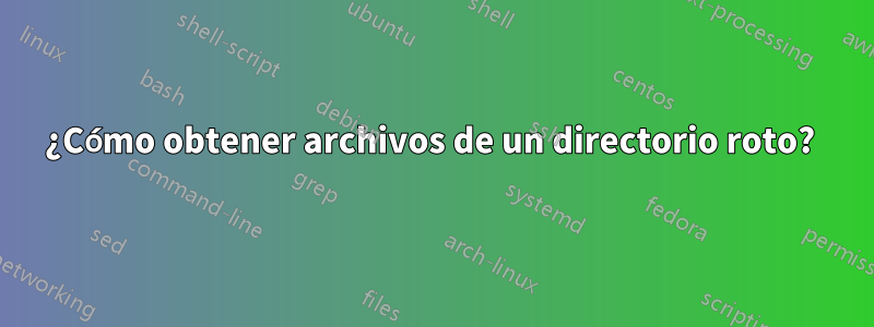 ¿Cómo obtener archivos de un directorio roto? 