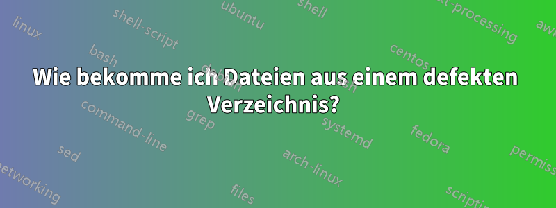 Wie bekomme ich Dateien aus einem defekten Verzeichnis? 