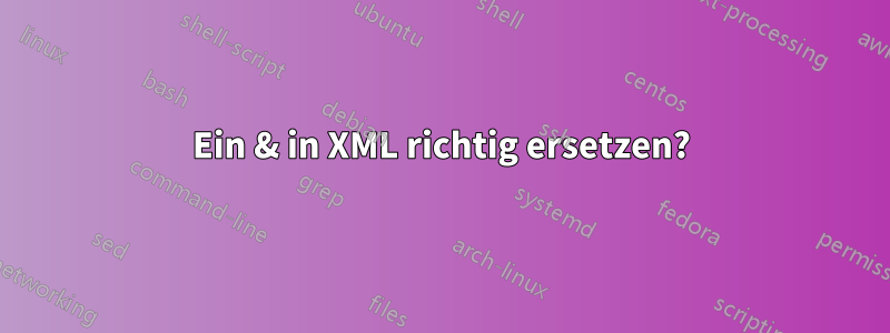 Ein & in XML richtig ersetzen?