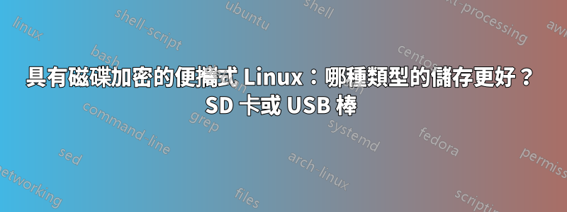 具有磁碟加密的便攜式 Linux：哪種類型的儲存更好？ SD 卡或 USB 棒