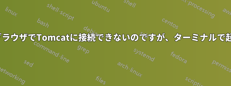 CentOSブラウザでTomcatに接続できないのですが、ターミナルで起動します