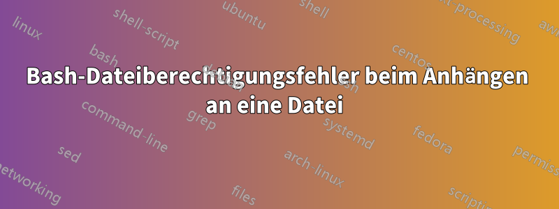 Bash-Dateiberechtigungsfehler beim Anhängen an eine Datei 