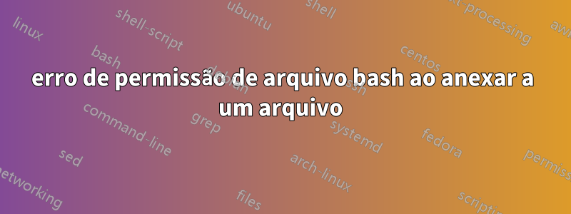 erro de permissão de arquivo bash ao anexar a um arquivo 