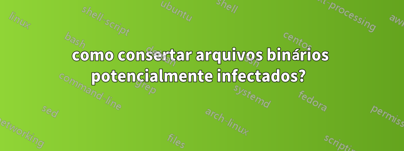 como consertar arquivos binários potencialmente infectados? 