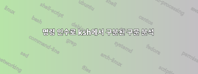 명령 인수로 ksh에서 구분된 구문 분석