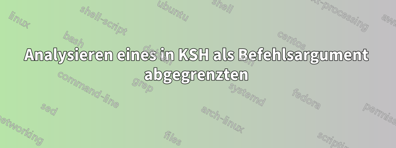 Analysieren eines in KSH als Befehlsargument abgegrenzten