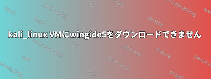 kali_linux VMにwingide5をダウンロードできません