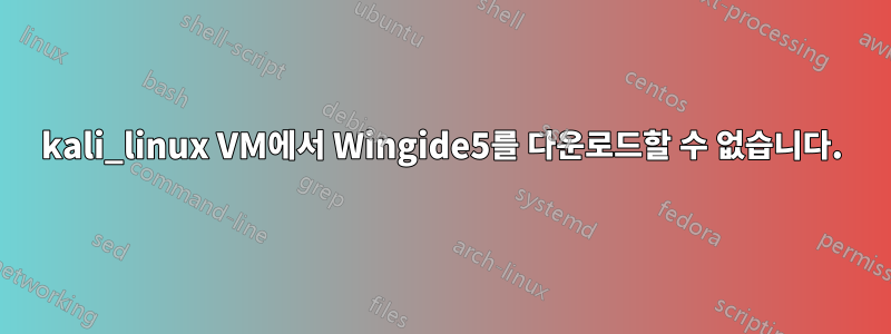 kali_linux VM에서 Wingide5를 다운로드할 수 없습니다.