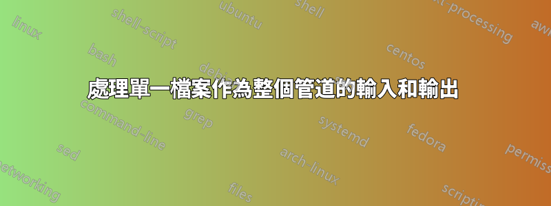 處理單一檔案作為整個管道的輸入和輸出