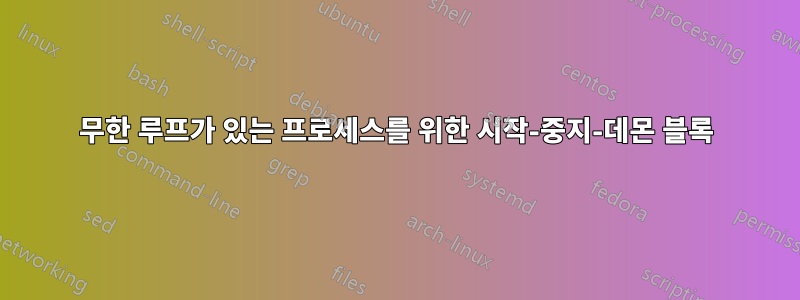 무한 루프가 있는 프로세스를 위한 시작-중지-데몬 블록