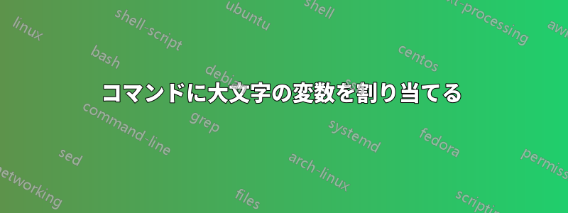 コマンドに大文字の変数を割り当てる