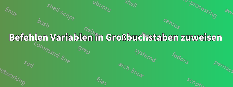 Befehlen Variablen in Großbuchstaben zuweisen