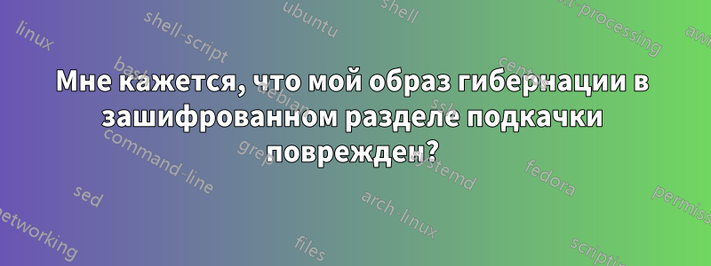 Мне кажется, что мой образ гибернации в зашифрованном разделе подкачки поврежден?