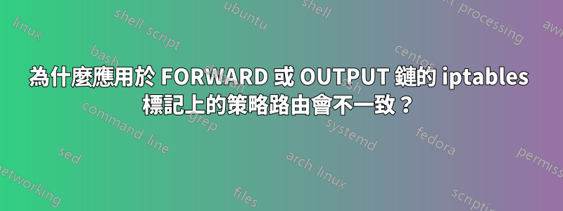 為什麼應用於 FORWARD 或 OUTPUT 鏈的 iptables 標記上的策略路由會不一致？
