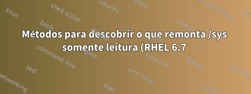 Métodos para descobrir o que remonta /sys somente leitura (RHEL 6.7)