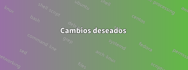 Cambios deseados