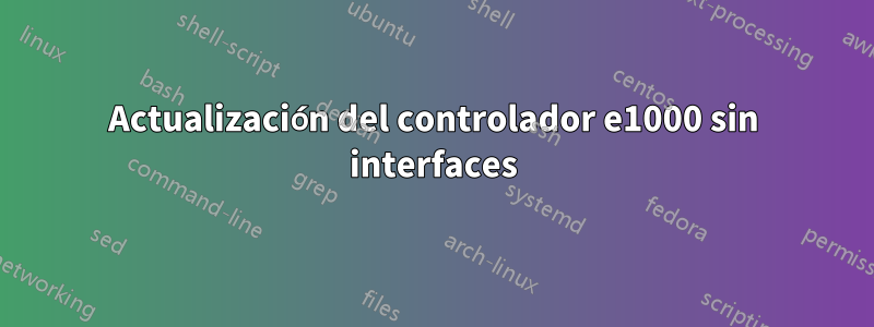 Actualización del controlador e1000 sin interfaces