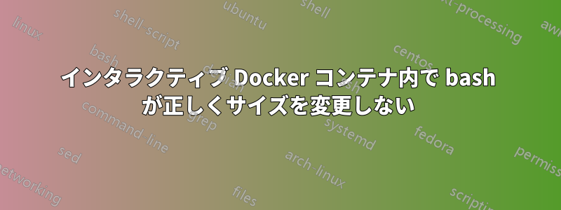 インタラクティブ Docker コンテナ内で bash が正しくサイズを変更しない