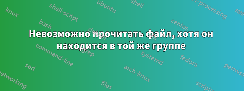 Невозможно прочитать файл, хотя он находится в той же группе