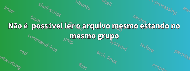 Não é possível ler o arquivo mesmo estando no mesmo grupo