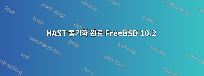 HAST 동기화 완료 FreeBSD 10.2