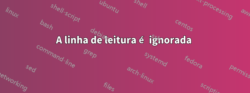 A linha de leitura é ignorada