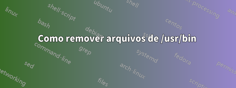 Como remover arquivos de /usr/bin