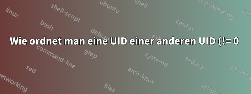Wie ordnet man eine UID einer anderen UID (!= 0) innerhalb eines Benutzernamensraums zu?
