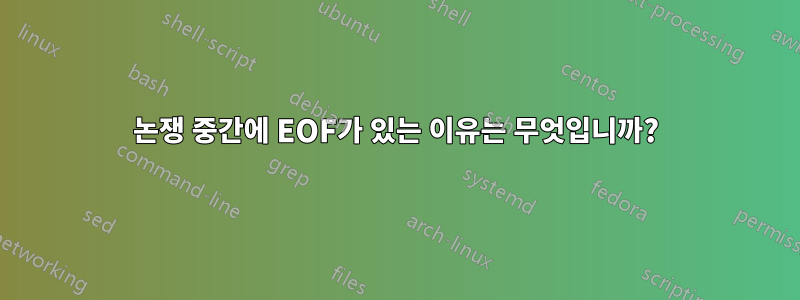 논쟁 중간에 EOF가 있는 이유는 무엇입니까?