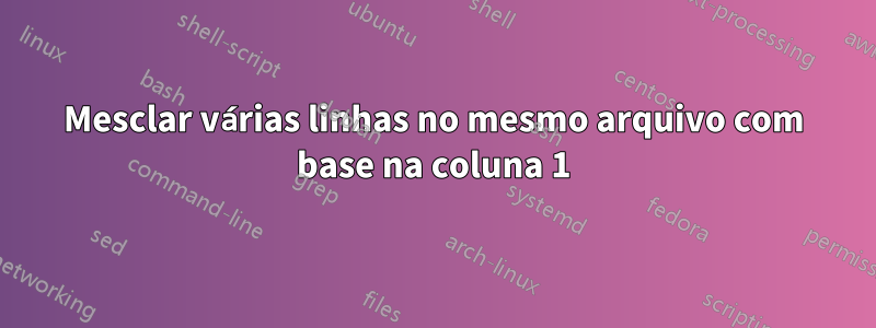 Mesclar várias linhas no mesmo arquivo com base na coluna 1