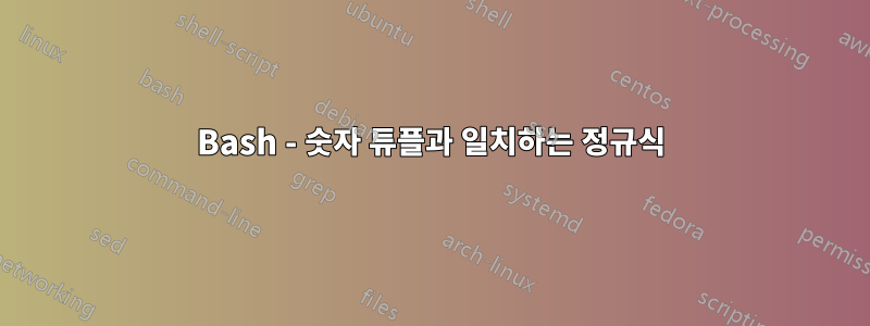 Bash - 숫자 튜플과 일치하는 정규식