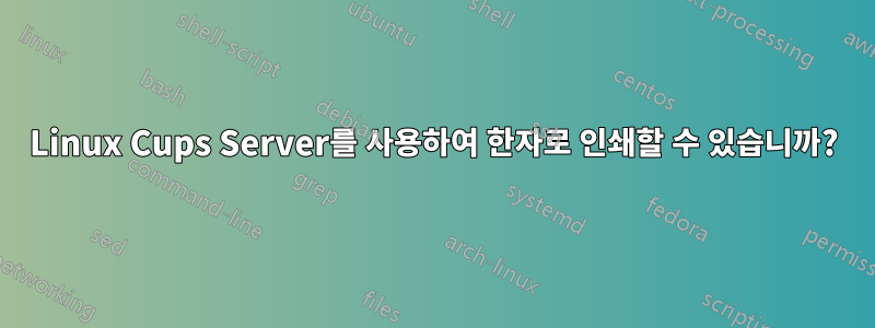 Linux Cups Server를 사용하여 한자로 인쇄할 수 있습니까?