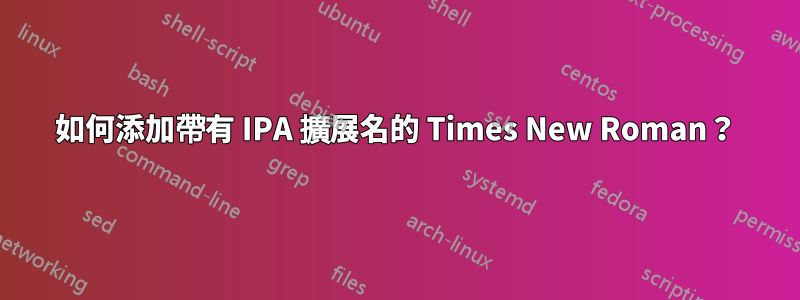如何添加帶有 IPA 擴展名的 Times New Roman？