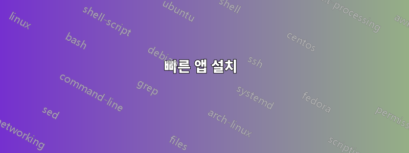 빠른 앱 설치 