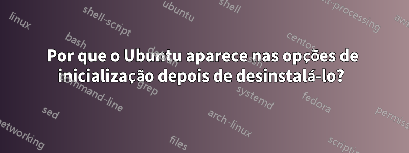 Por que o Ubuntu aparece nas opções de inicialização depois de desinstalá-lo? 