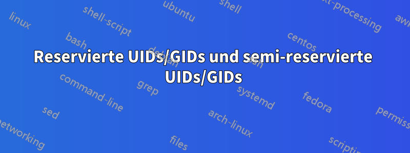 Reservierte UIDs/GIDs und semi-reservierte UIDs/GIDs